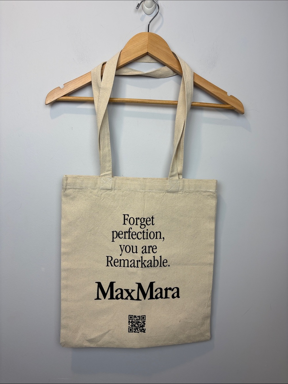 MaxMara Cream Canvas Tote with Black Print
